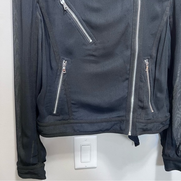Robert Rodriguez Black Sheer Moto Jacket Size 8 - Picture 3 of 10